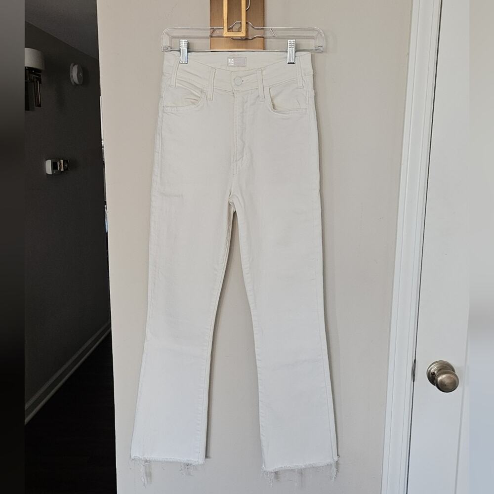 Mother White The Hustler Ankle Fray Jeans in Fairest of Them All Wash Size 25 - Picture 3 of 14